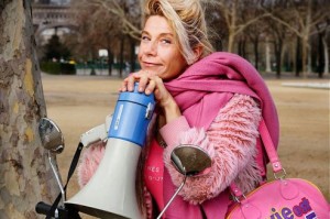 Frigide Barjot à Paris sur le Champ de Mars avant la Manif pour Tous du 13 janvier. Photo Le Figaro