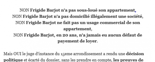 [COMMUNIQUÉ] Appartement de Frigide Barjot : stop à la désinformation